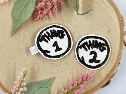 Thing 1 and Thing 2 Hair Clip, Cute Hair Clip, Pigtail Bows, Baby Girl Hair Clip, Toddler Hair Clip, Girls Hair Clip, Reading hair clip