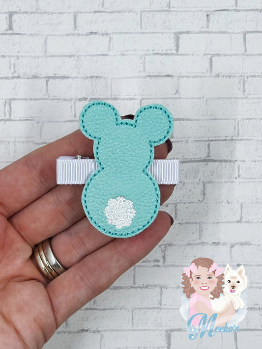 Mouse Bunny Hair Clip, Mouse Hair Clip, Baby Girl Hair Clip, Toddler Hair Clip, Hair Barrette, Flower Barrette, Pigtail Clippies