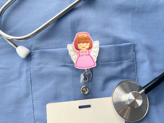 Angel badge reel, nurse gifts for women, Christmas badge, retractable teacher, Gift for Angel lovers,  Gift, Stocking Stuffer