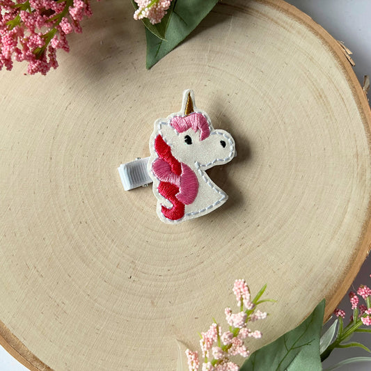 Valentine unicorn hair clip for girls, Valentines day gifts for toddler girls, unicorn gifts for little girls, Valentines hair accessories
