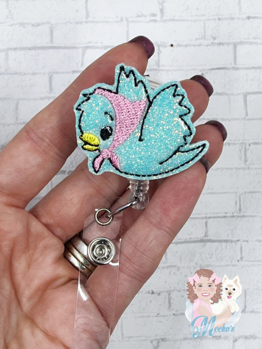 Blue Bird Badge Reel, Bird Badge Holder, Nurse Badge Holder, Teacher Badge Clip