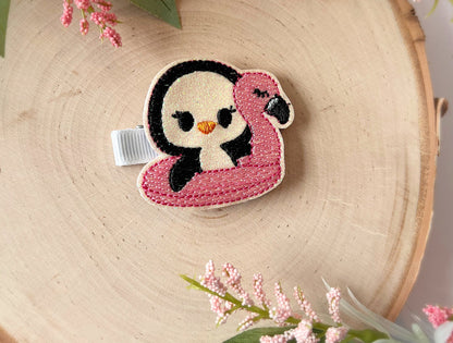 Summer Penguin, Summer Hair Clip, Summer Hair Bow, Feltie Hair Clip, Baby Girl Hair Clip, Toddler Hair Clip, Girls Hair Clip, Pool Hair Clip