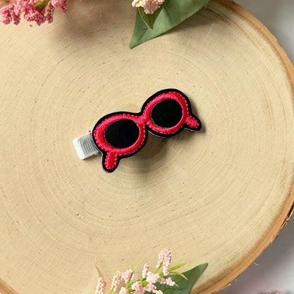 Doll sunglasses Hair Clip, Pigtail Bows, Baby Girl Hair Clip, Toddler Hair Clip, Girls Hair Clip, 60s sunglasses vintage hair clip
