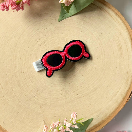 Doll sunglasses Hair Clip, Pigtail Bows, Baby Girl Hair Clip, Toddler Hair Clip, Girls Hair Clip, 60s sunglasses vintage hair clip