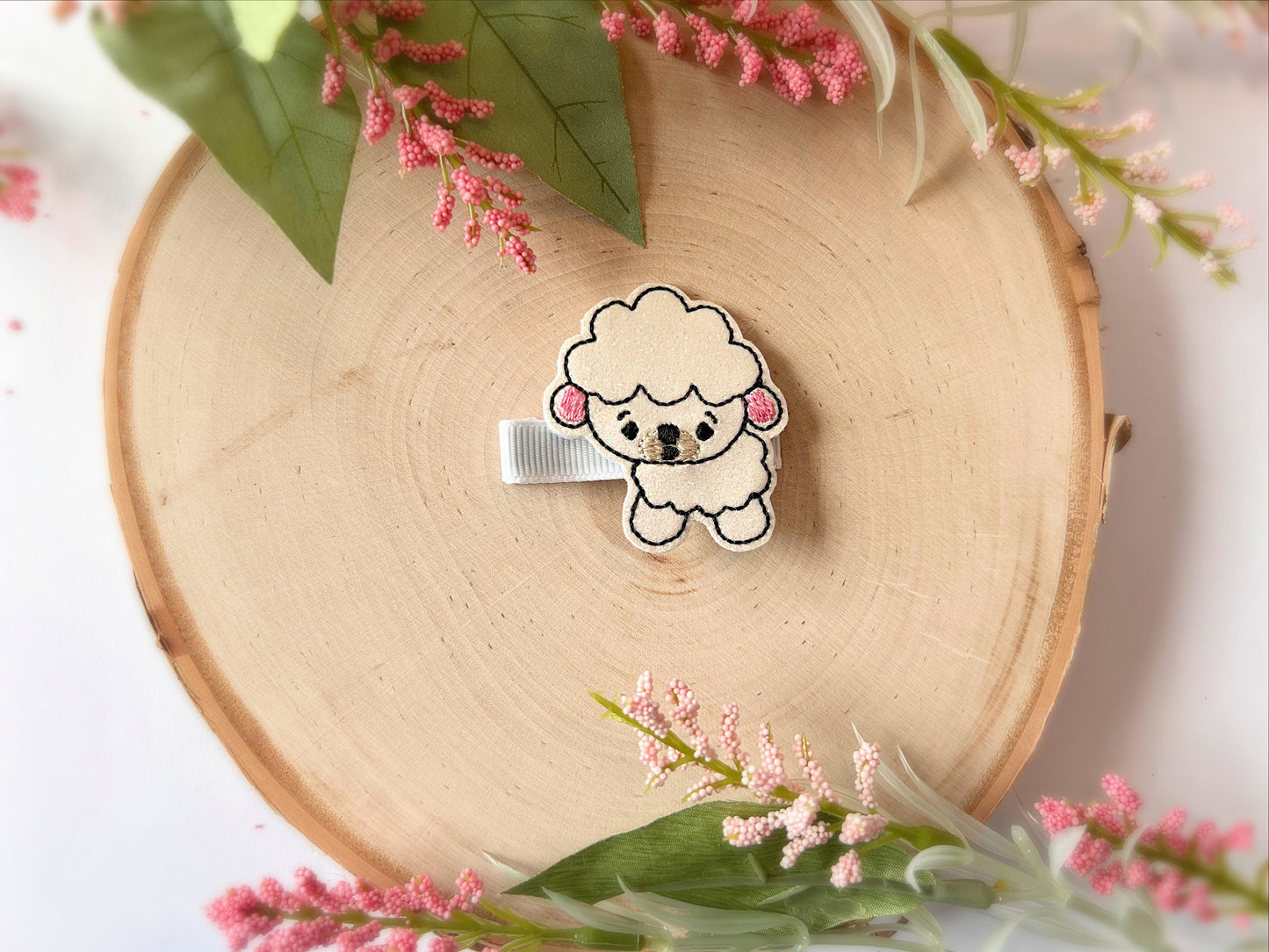 Lamb Hair Clip, Animal Hair Clip, Farm Hair, Baby Lamb Gift, Feltie Hair Clip, Baby Girl Hair Clip, Toddler Hair Clip, Girls Hair Clip