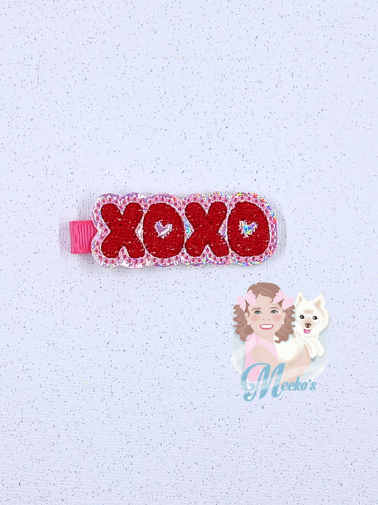 Xoxo hair clip, Valentines hair clip, birthday outfit accessories, valentines gift for little girls, hair clip for toddler girls