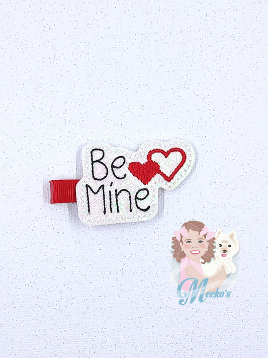 Be Mine Hair Clip, Valentines hair clip, Love Hair Clip, valentines gift for little girl, hair clip for toddler, valentines hair accessories