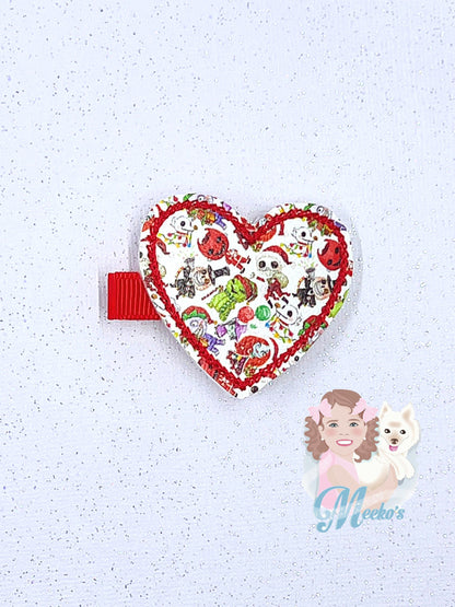 NBC Hair Clips for toddlers, Jack and Sally Hair accessories for girls, Pigtail Bows, Baby Girl Hair Clip, Girls clips for hair, Nightmare