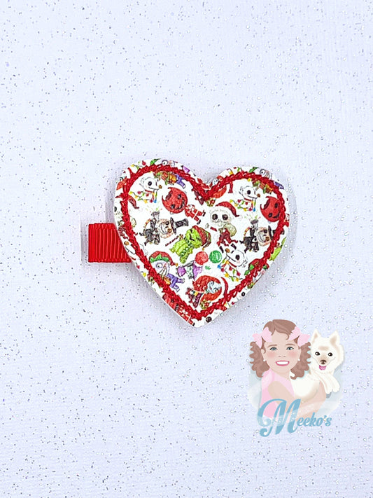 NBC Hair Clips for toddlers, Jack and Sally Hair accessories for girls, Pigtail Bows, Baby Girl Hair Clip, Girls clips for hair, Nightmare