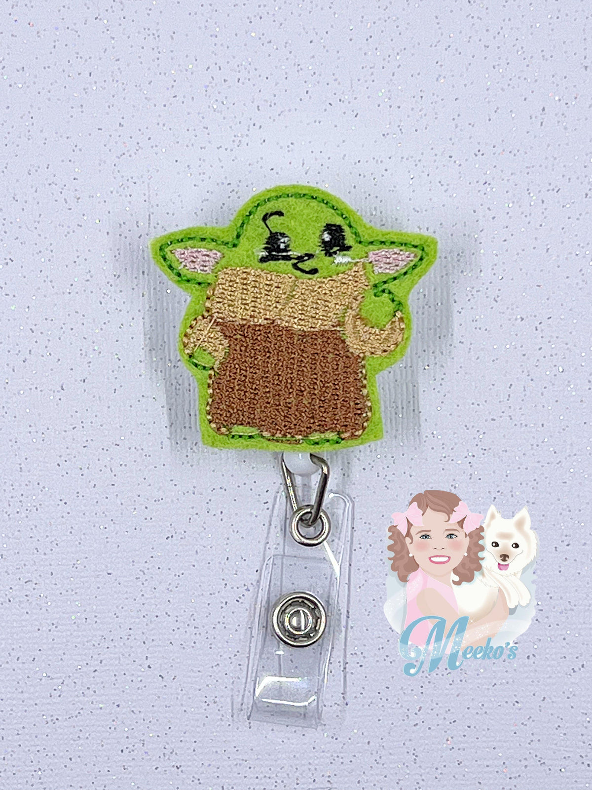 Green Guy Badge Reel, Cute Badge Reel, nurse Badge Clip, Teacher Badge, Badge Buddy, Interchangeable Badge Topper