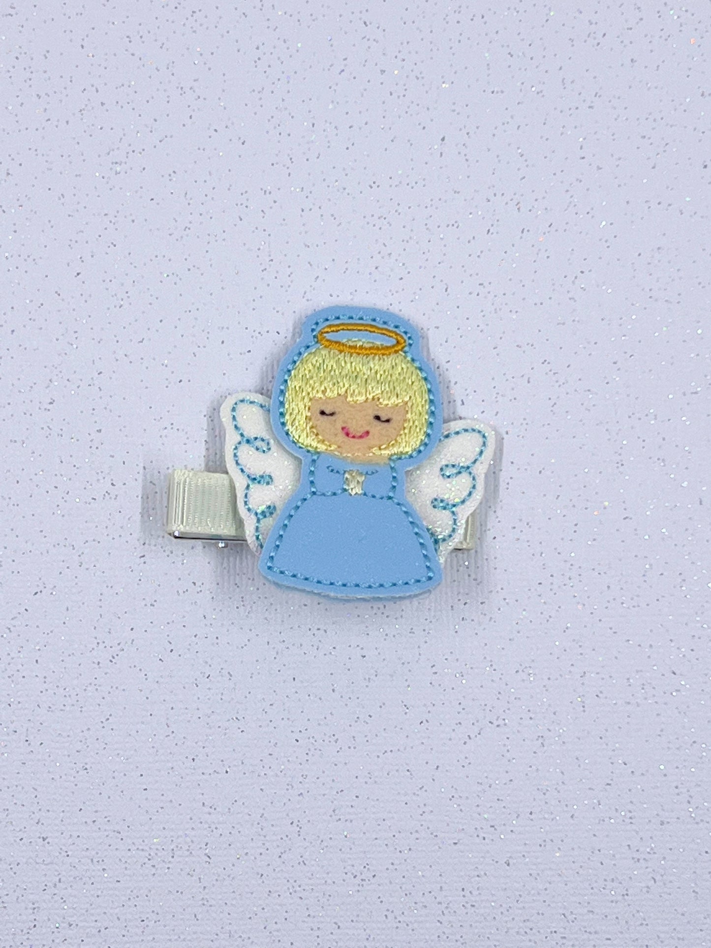 praying angel hair clips for girls, angel inspired gift, religious hair accessories for toddler girls, Christian Christmas