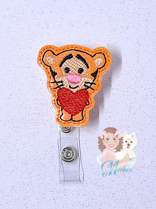 Valentine’s Day Badge Reel, Velcro badge reel, nurse Badge buddy, Teacher Badge, Badge Buddy, Valentines Badge Topper, Tiger Badge Reel