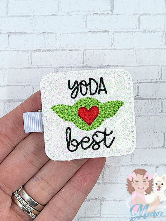 Yoda best hair clip for girls, yoda birthday outfit accessories, yoda gifts for little girls, yoda hair clip for toddler girls, cute