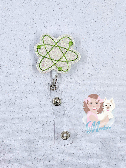 Science badge Reel, back to school badge, cute badge clips, Nurse Badge Clip, Teacher Badge, atoms badge holder, Badge Buddy