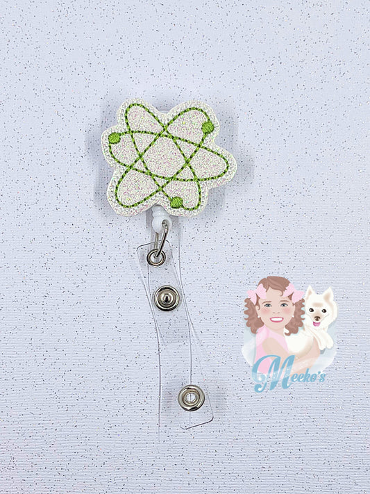 Science badge Reel, back to school badge, cute badge clips, Nurse Badge Clip, Teacher Badge, atoms badge holder, Badge Buddy