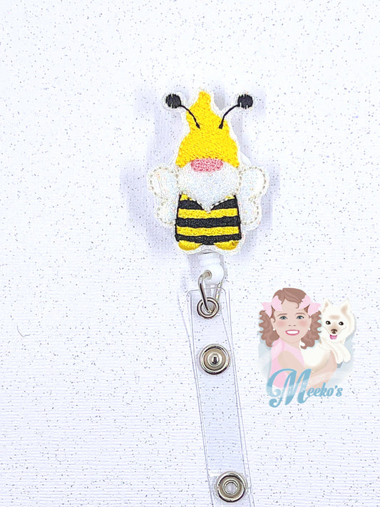 Bee Gnome Badge Reel, Bee Badge Holder, Nurse Badge Reel, Teacher Badge, Badge Buddy, Badge Topper, Gnome Badge Reel, Bee Badge Reel
