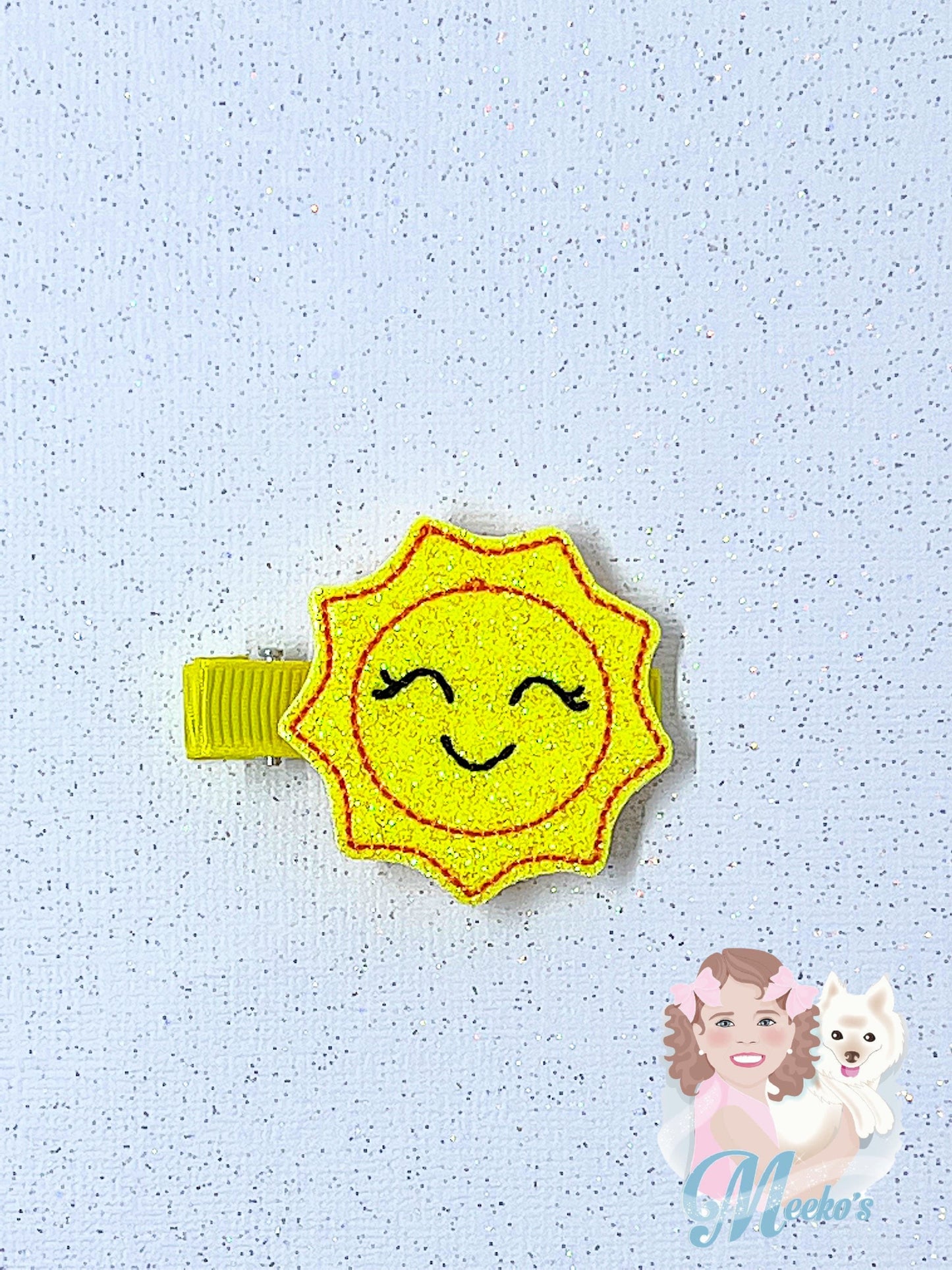 happy sun hair clips for girls, first trip around the sun birthday hair accessories for toddler girls, pigtail clips, gift for little girls