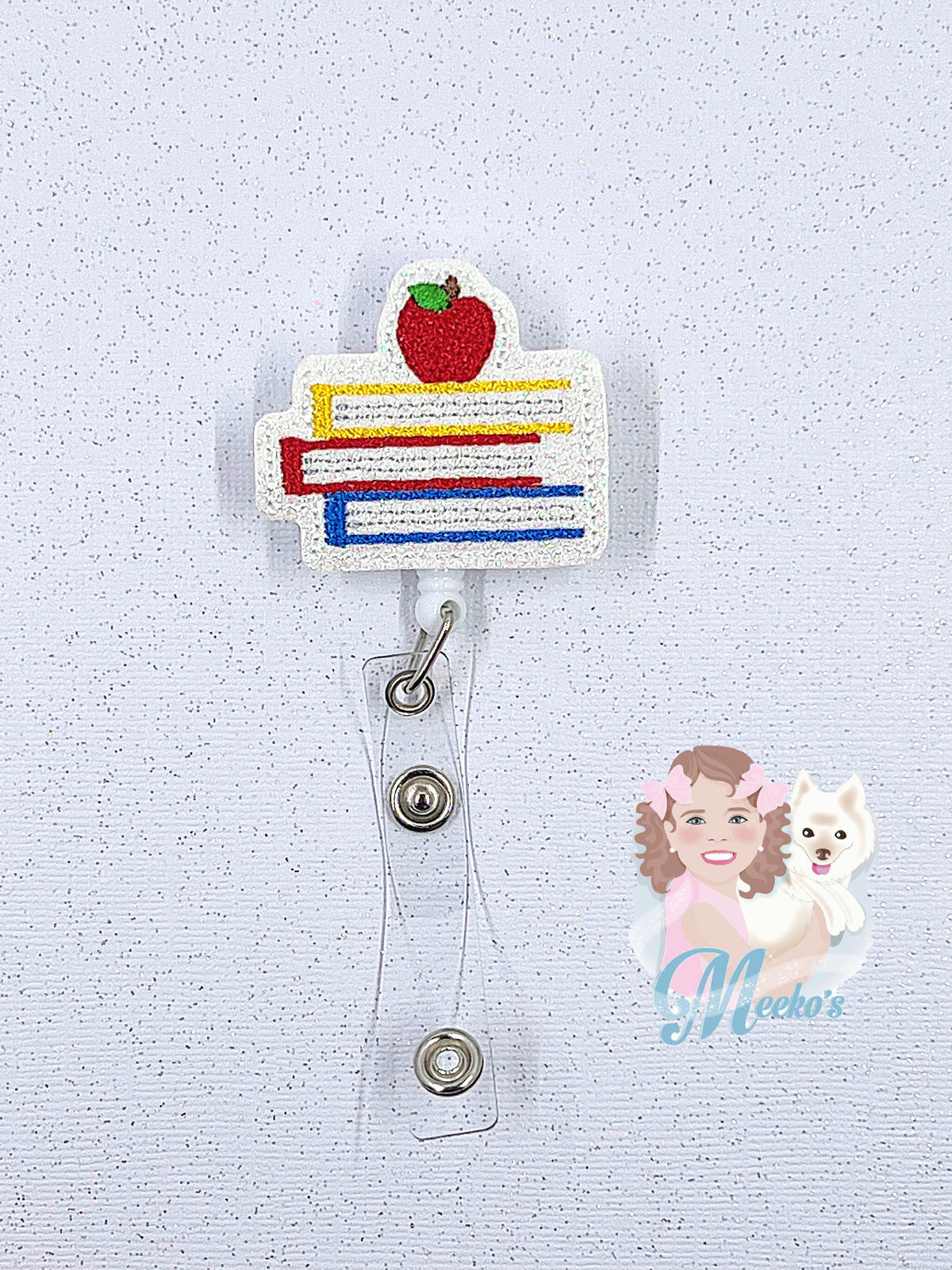 primary colors school books badge clip retractable teacher badge reel cute gifts for preschool teachers