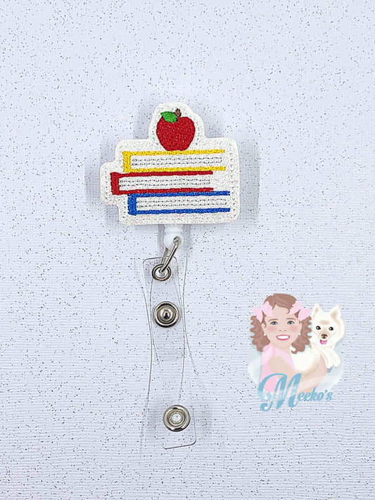 primary colors school books badge clip retractable teacher badge reel cute gifts for preschool teachers