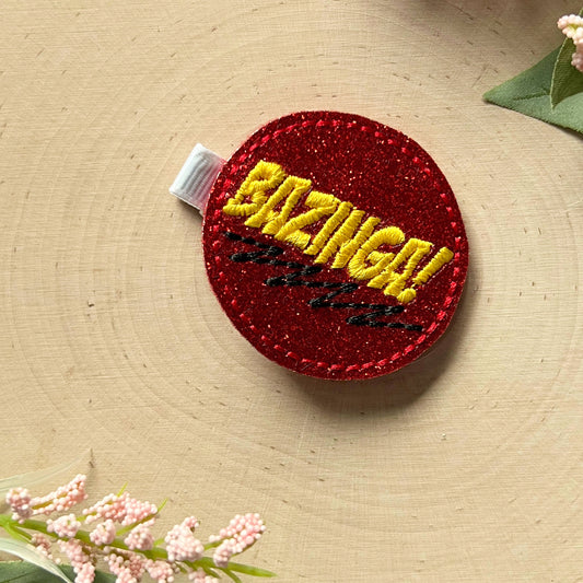 Bazinga Hair Clips for toddlers, Cute Hair accessories for girls, Pigtail Bows, Baby Girl Hair Clip, TV inspired hair, Big Bang