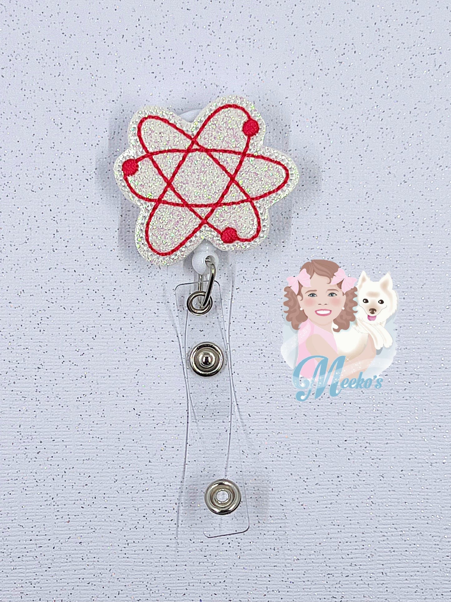 Science badge Reel, back to school badge, cute badge clips, Nurse Badge Clip, Teacher Badge, atoms badge holder, Badge Buddy