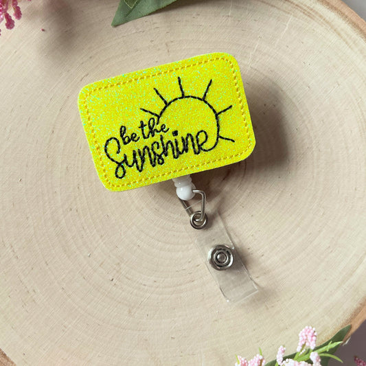 be the sunshine badge reel nurse gifts for women, inspirational gifts for coworkers, positive affirmations badge clip retractable ID badge
