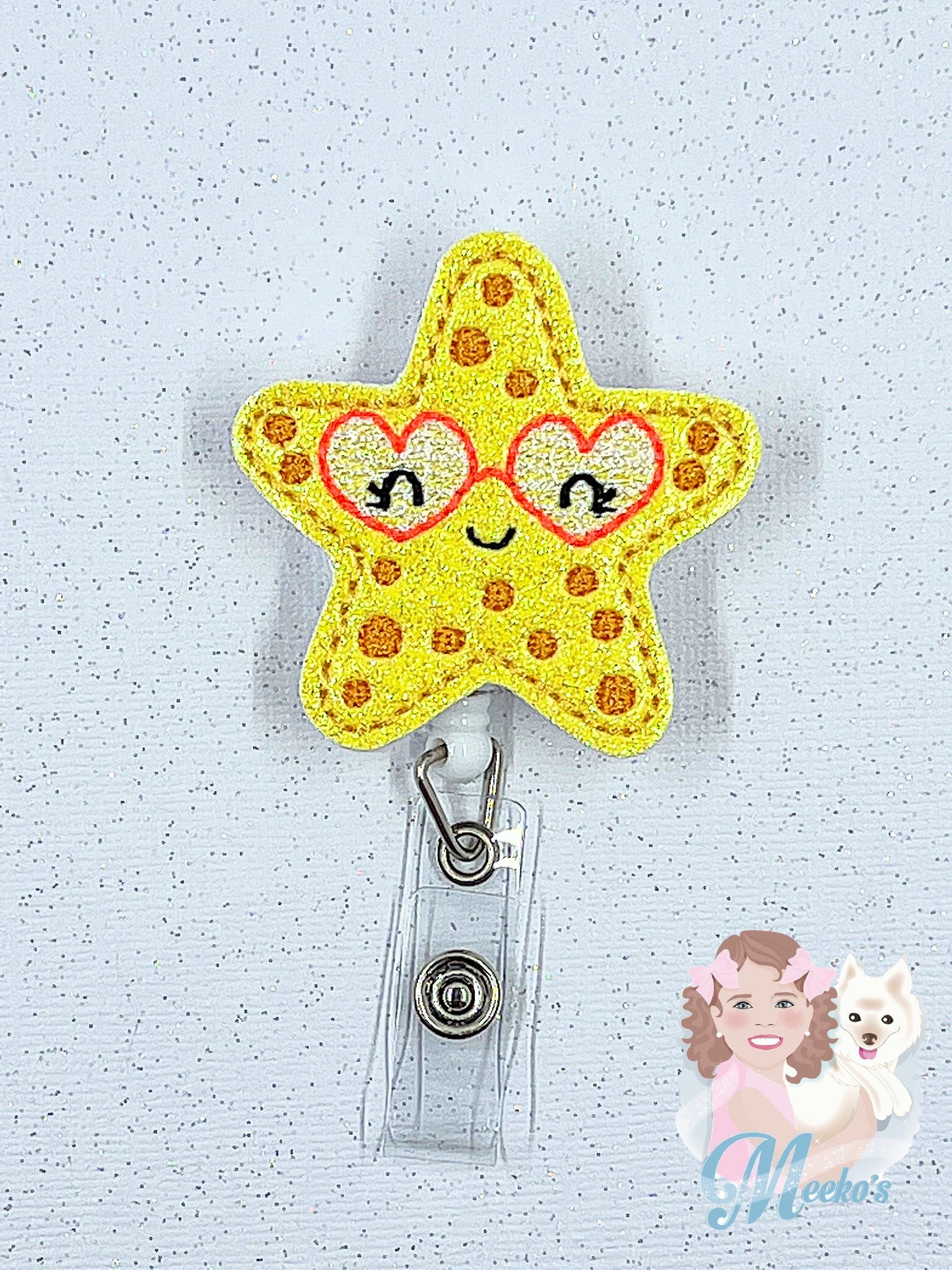 Starfish badge Reel, nurse gift, cute badge clips, Nurse Badge, Teacher Badge, Teacher Lanyard, Badge Buddy, Pediatric Badge, Summer Badge