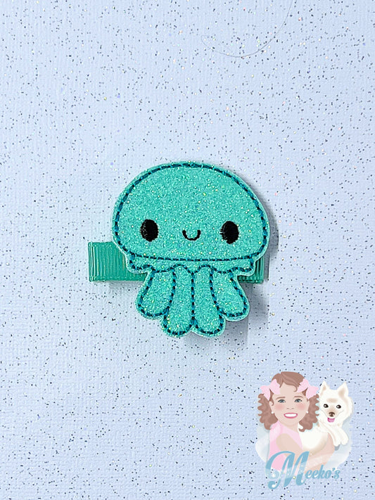 Octopus hair clip for girls, jellyfish clip, birthday outfit accessories, octopus gifts for little girls, summer hair clip for toddler girls