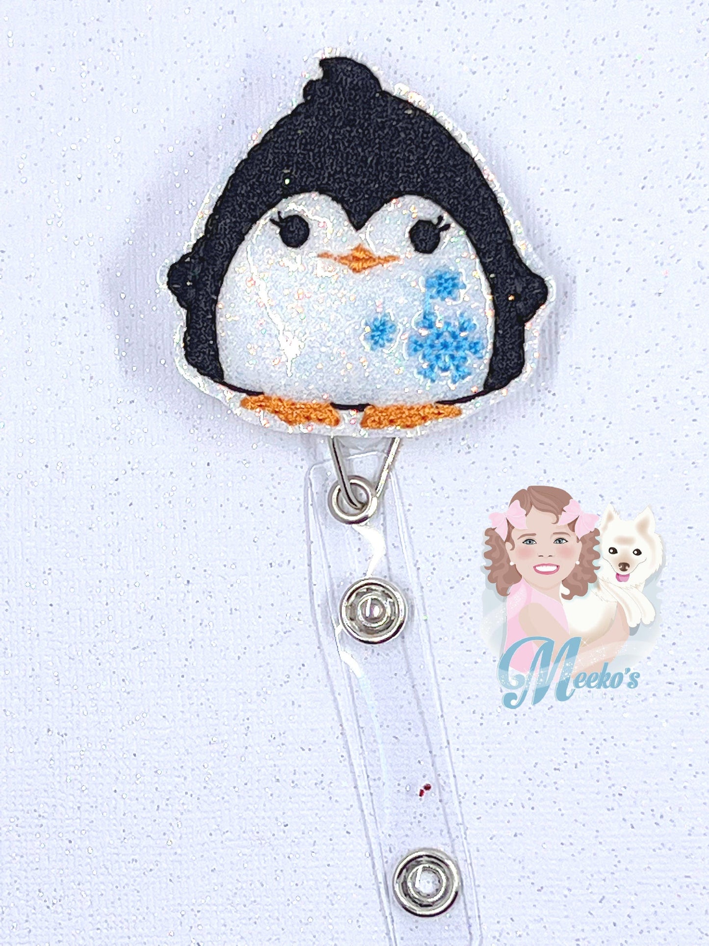 Penguin Badge Reel, Winter Badge Holder, Christmas Badge, Nurse Badge Reel, Teacher Badge, Badge Buddy, Interchangeable Badge Topper