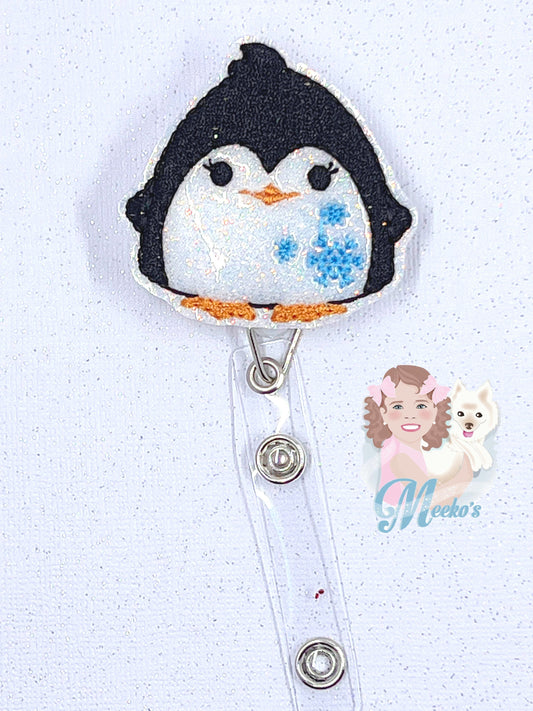 Penguin Badge Reel, Winter Badge Holder, Christmas Badge, Nurse Badge Reel, Teacher Badge, Badge Buddy, Interchangeable Badge Topper
