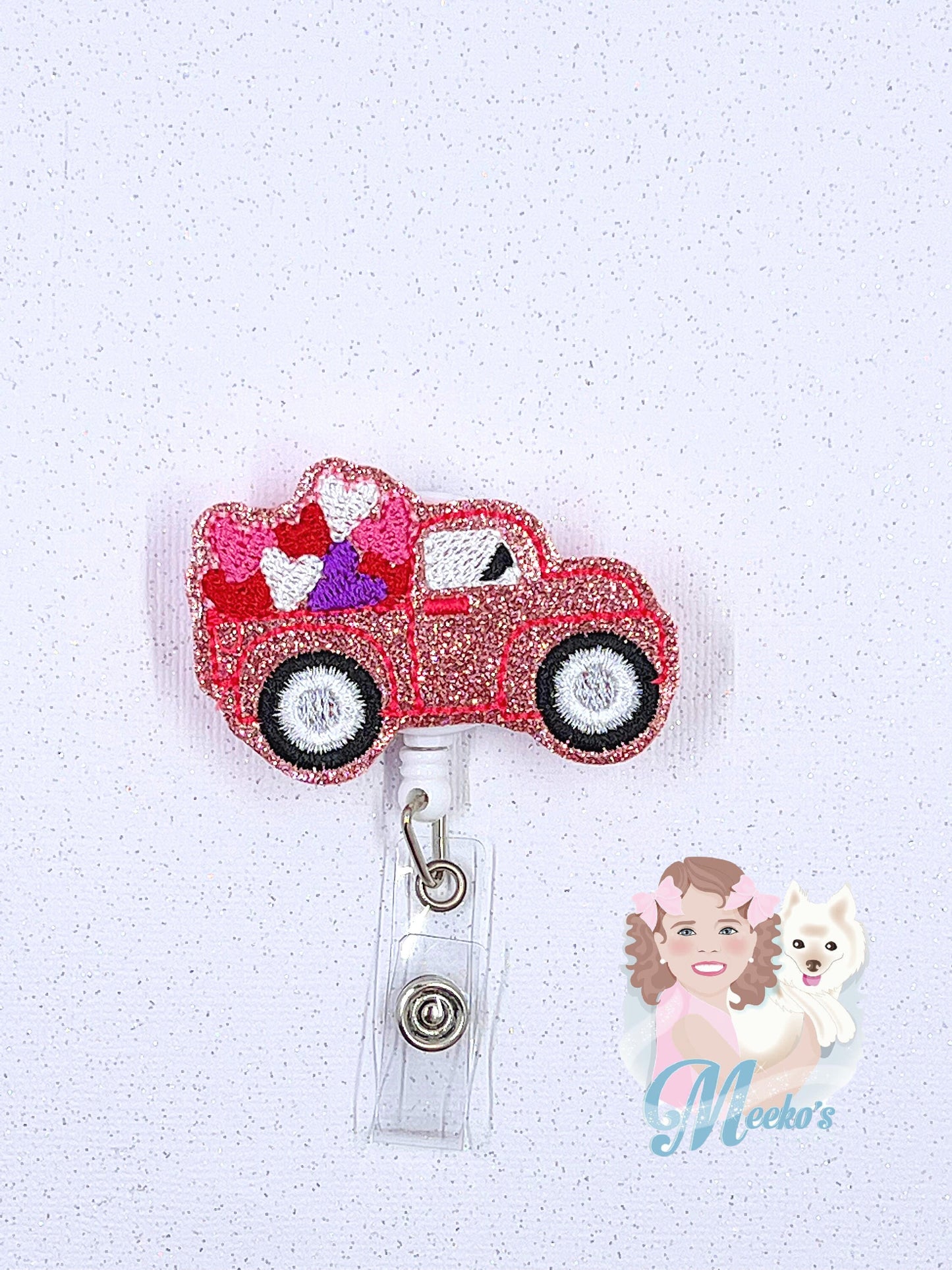 Valentine’s Day Badge Reel, Nurse Badge Clip, Teacher Badge, Badge Buddy, Valentines Badge Reel, Truck Badge Reel