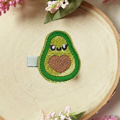 Avocado Hair Clips for toddlers, Avocado Hair accessories for girls, Pigtail Bows, Baby Girl Hair Clip, Girls clips for hair, guacamole hair