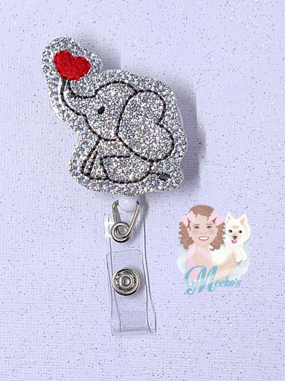 Valentine’s Day Badge Reel, Velcro badge reel, nurse Badge Clip, Teacher Badge, Badge Buddy, Valentines Badge Topper, Elephant Badge Reel