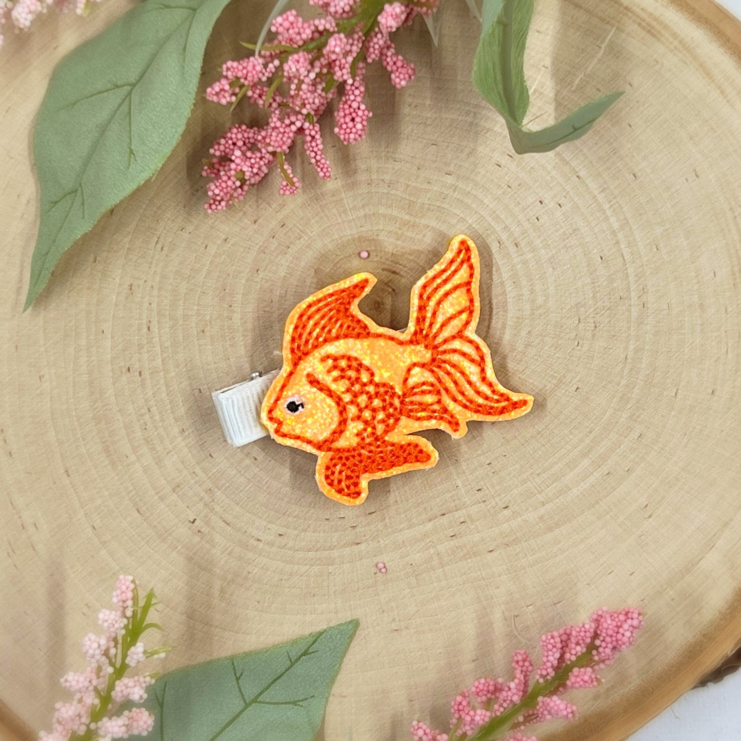 Goldfish Hair Clip, Cute Hair Clip, Pigtail Bows, Baby Girl Hair Clip, Toddler Hair Clip, Girls Hair Clip, Newborn Bows, Animal Hair Bow