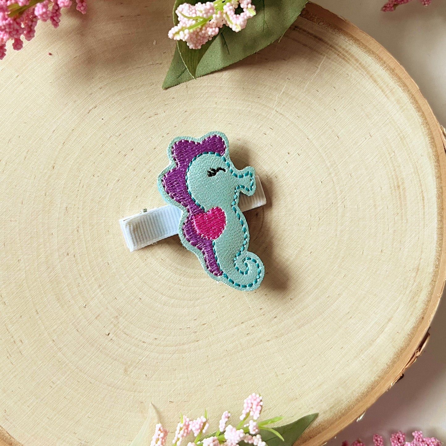 Seahorse Hair Clips for toddlers, Seahorse Hair accessories for girls, Pigtail Bows, Baby Girl Hair Clip, Girls clips for hair, under sea
