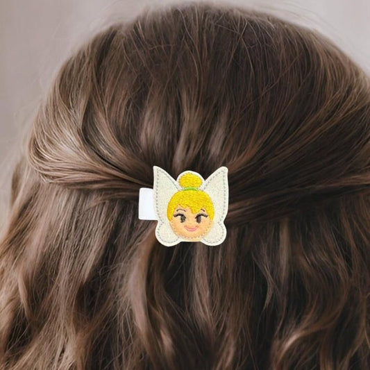 Tink Hair Clips, fairy Hair accessories for girls, Pigtail Bows, Baby Girl Hair Clip, gift for girls, pixie dust hair bow