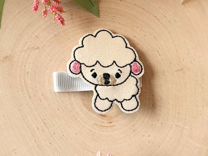 Lamb Hair Clip, Animal Hair Clip, Farm Hair, Baby Lamb Gift, Feltie Hair Clip, Baby Girl Hair Clip, Toddler Hair Clip, Girls Hair Clip