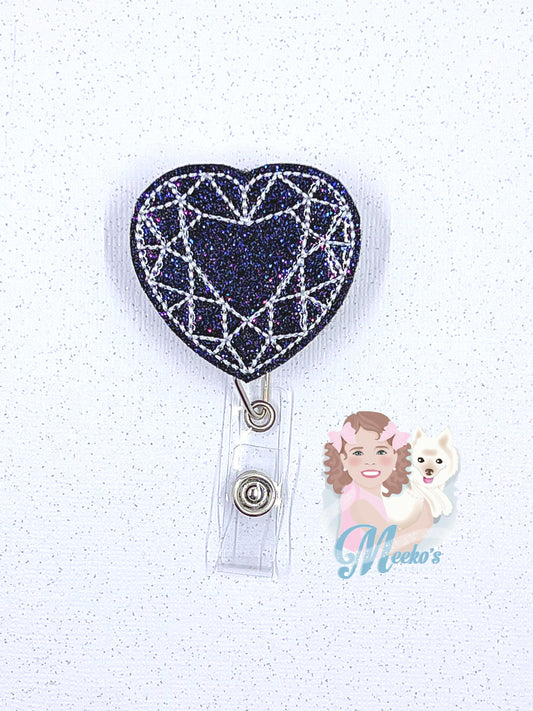 Heart Badge Reel, Valentines Day id reel, nurse Badge Clip, Teacher Badge, Badge Buddy, Valentines Badge Topper, Bejeweled Swiftie Badge