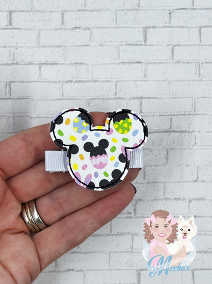Mouse Egg Hair Clip, Mouse Hair Clip, Baby Girl Hair Clip, Toddler Hair Clip, Hair Barrette, Pigtail Clips, Easter Basket Stuffers for Girls
