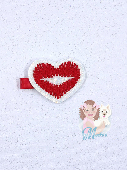 Love Hair Clip, Valentines hair clip, valentines gift for little girl, hair clip for toddler, valentines hair accessories, Heart Hair Clip