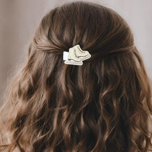 Ice skates hair clips for girls, skating hair accessories for little girls, Easter basket stuffers for toddler girls, baby girl coming