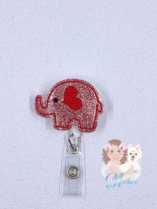 Valentines Elephant Badge Reel, Valentines Day id reel, nurse Badge Clip, Teacher Badge, Badge Buddy, Valentines Badge Topper