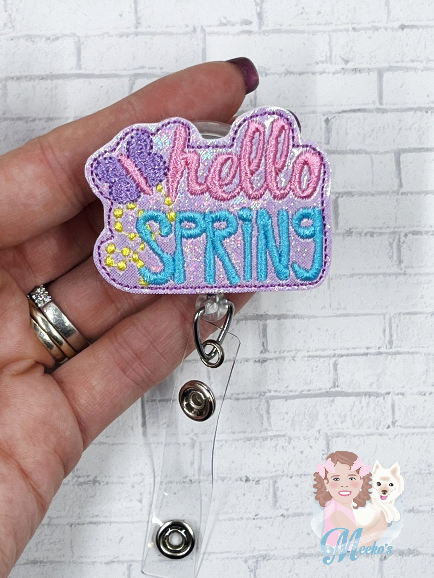 Hello Spring Badge Reel, Butterfly Badge Reel, Spring Badge Holder, Nurse Badge Reel, Teacher Lanyard, Retractable ID Badge, Badge Buddy