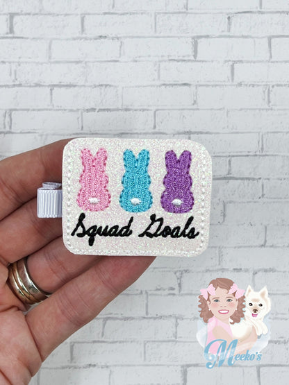 Peeps Squad Goals Hair Clip, Peeps Hair Clip, Baby Girl Hair Clip, Toddler Hair Clip, Hair Barrette, Flower Barrette, Pigtail Clippies