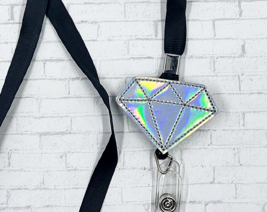 silver diamond cruise lanyard for badge holder